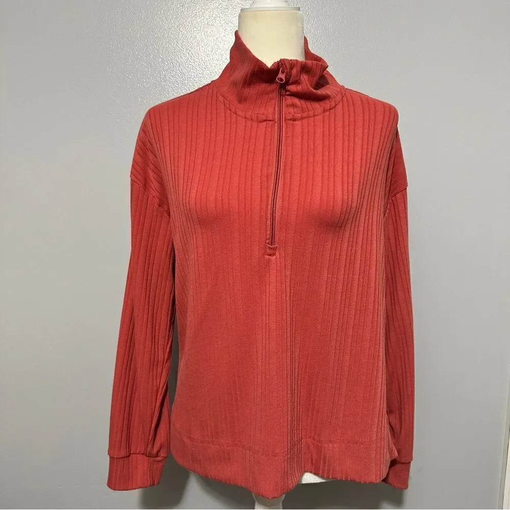 Pro Player coral pull over 3/4 zip size L